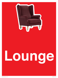 Lounge Dementia Friendly Sign Red